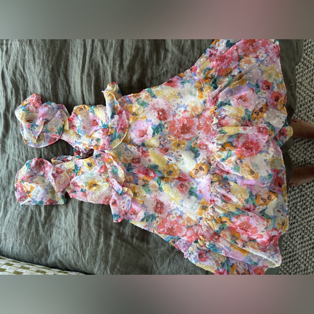 Aqua Multicolor Floral Dress